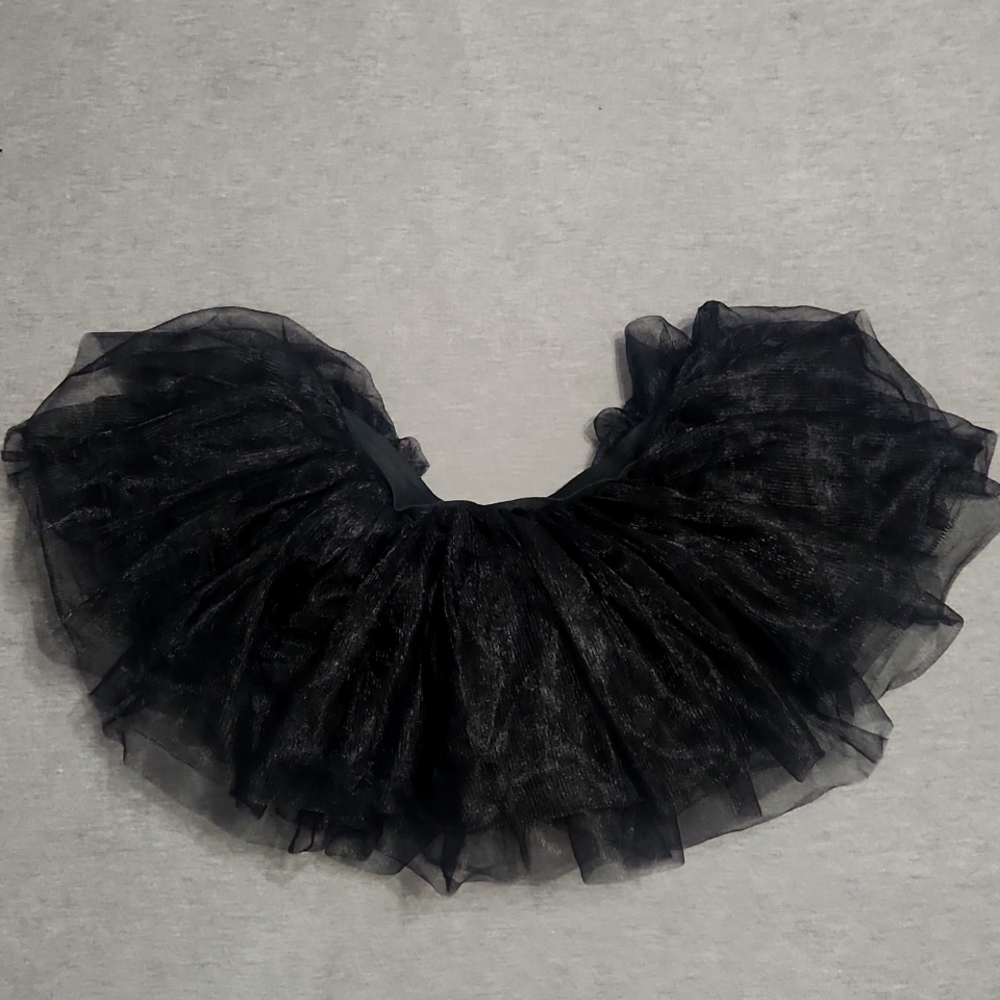 Y2K Black Costume Cosplay Ballerina Tutu Layered Flared Tulle Mini Skirt - Picture 1 of 6